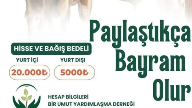 Bir Umut Ol, Kardeşliğe Dokun!  Kurbanlarınızla Gönüllere Umut Taşıyın