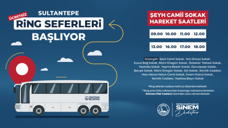 ''ÜSKÜDAR SULTANTEPE MAHALLESİ’NDE ÜCRETSİZ RİNG SEFERLERİ BAŞLIYOR''
