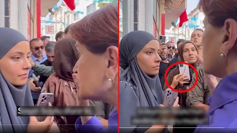 İYİ Parti lideri Akşener'e soru soran genç kız yüz ifadesiyle dikkat çekti! Arkadaşının elini tutarak dinledi